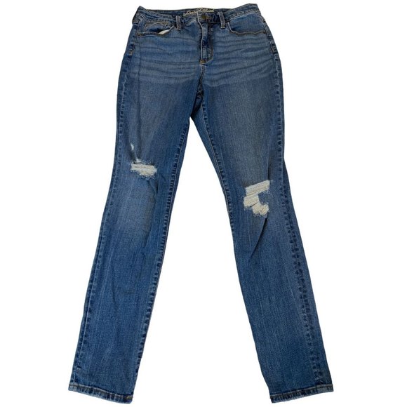Universal Thread Womens Jeans Skinny Leg High Rise Distressed Cotton Blue 8/29R - Picture 1 of 11